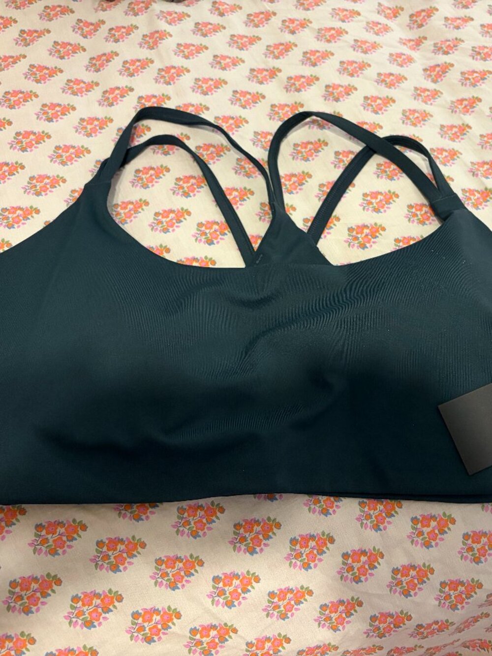Fabletics Hunter Green Strappy Back Sports Bra NWT 1X
